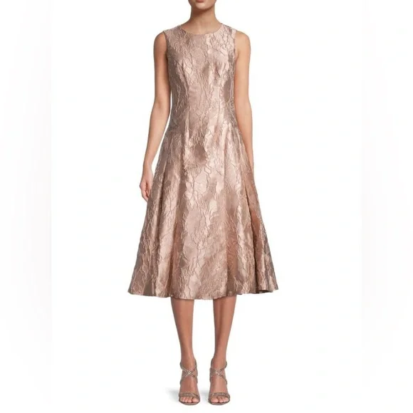 brocade fit and flare dress Couture Club Brocade Fit-and-Flare Dress main image 1